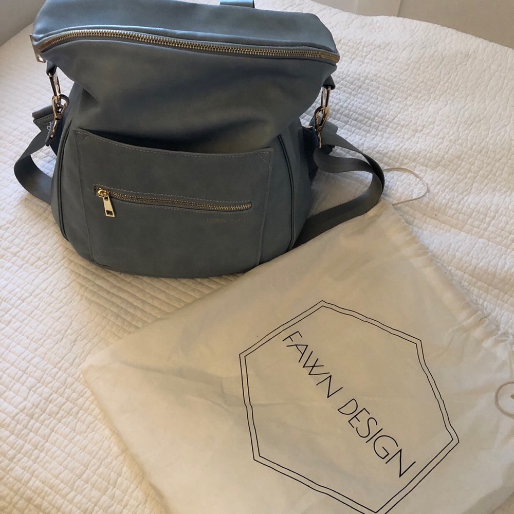 Fawn Design Limited Edition Dusty Blue Diaper Bag